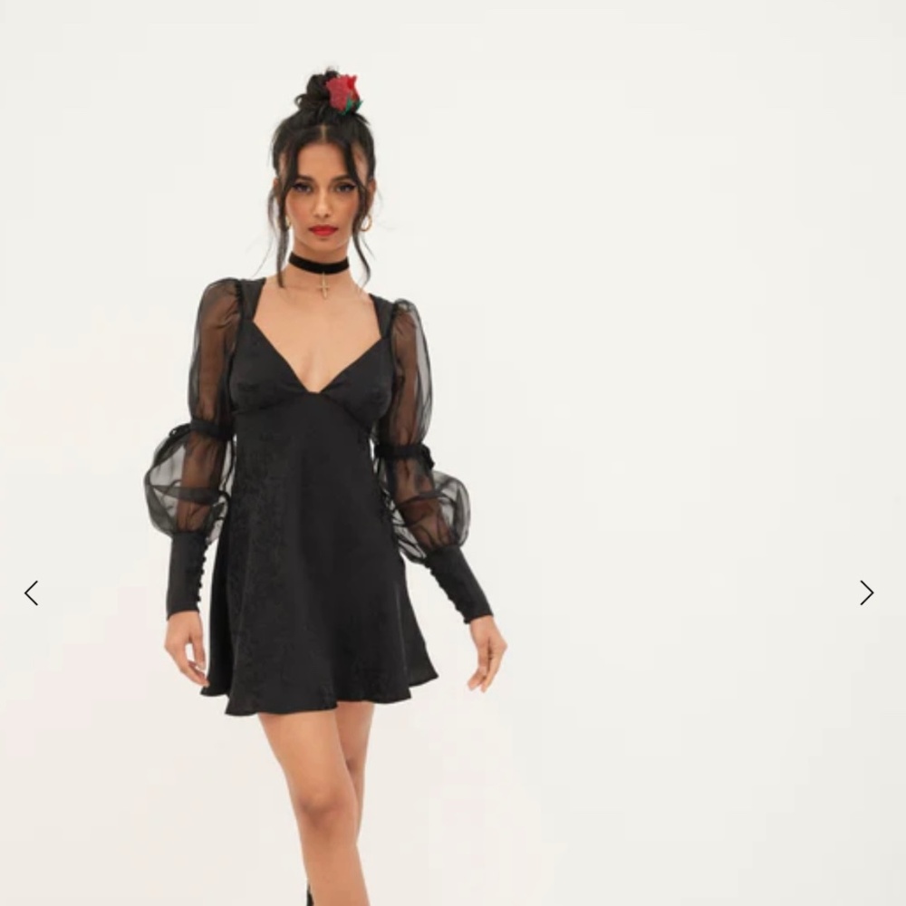 For Love & Lemons Puff Sleeve Mini Dress